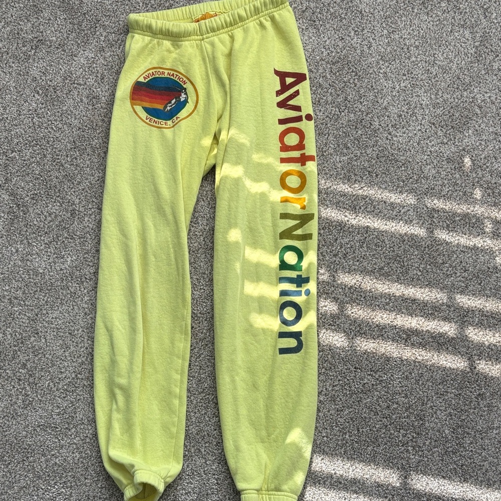 Aviator Nation Yellow Rainbow Logo Joggers